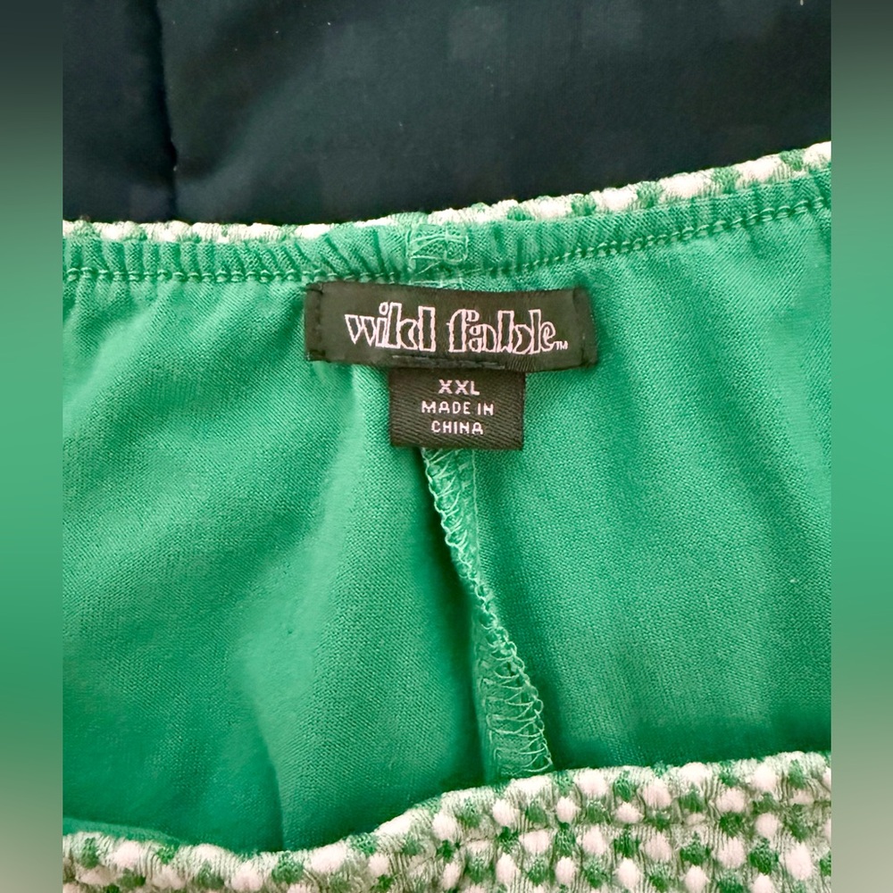 Wild Fable Vibrant Green Gingham Skort